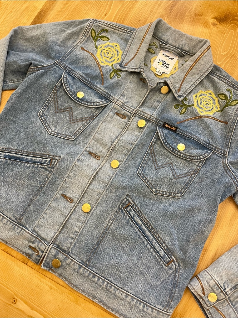 Kendra Scott X Wrangler Yellow Rose Jacket L - Picture 4 of 6